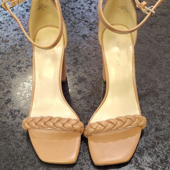 Nine West Tan Braided Strap Heels - Picture 1 of 6